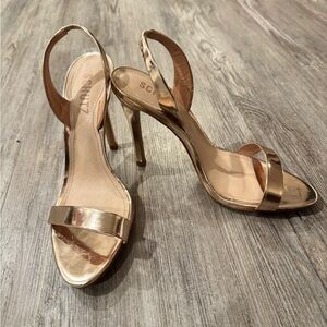 SCHUTZ Metallic Gold Women's Heels